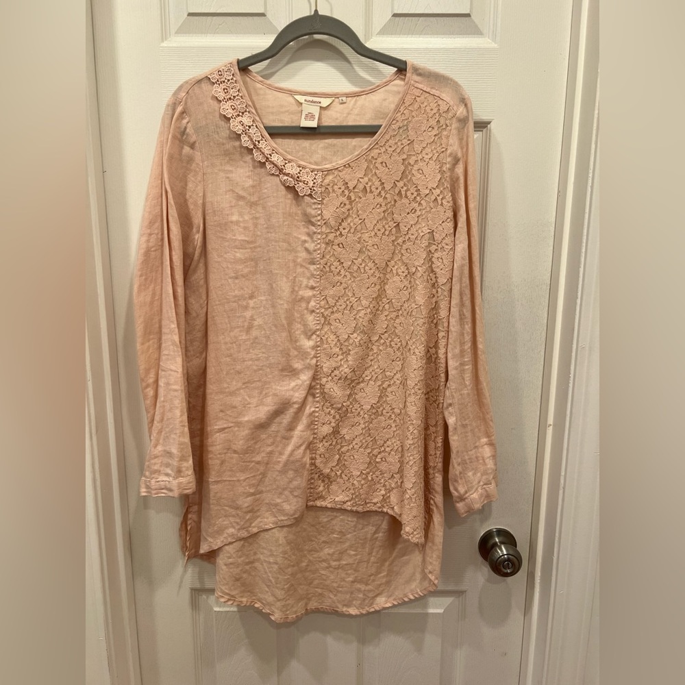 Sundance “Tennille” linen high low tunic.